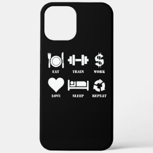Eat Train Work Love Sleep Repeat Motivational Gym Case-Mate iPhone Hülle