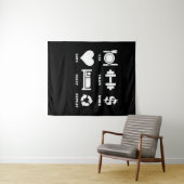 Eat Train Work Love Sleep Repeat Motivational Gym Wandteppich (Beispiel (Horizontal))