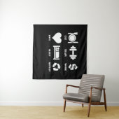 Eat Train Work Love Sleep Repeat Motivational Gym Wandteppich (Beispiel (Horizontal))