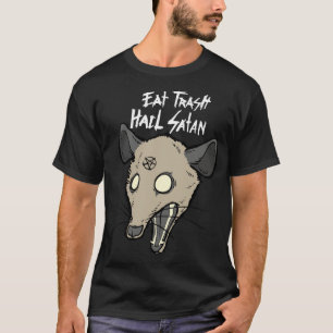 Eat Trash Hail Satan Funny Occult Possum Satanic P T-Shirt