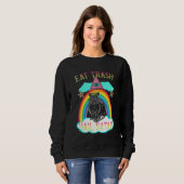 Eat Trash Hail Satan Raccoon Satanic Sweatshirt (Vorne ganz)