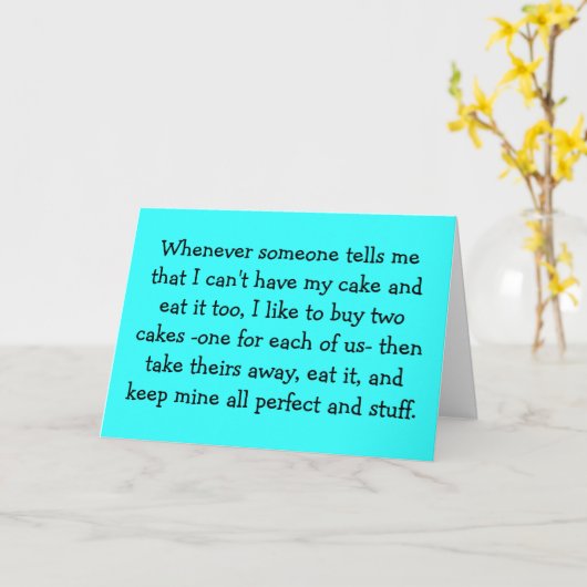 Eat your cake birthday card karte (Gelbe Blume)