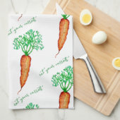Eat Your Carrots Watercolor Geschirrtuch (Viertel Falte)