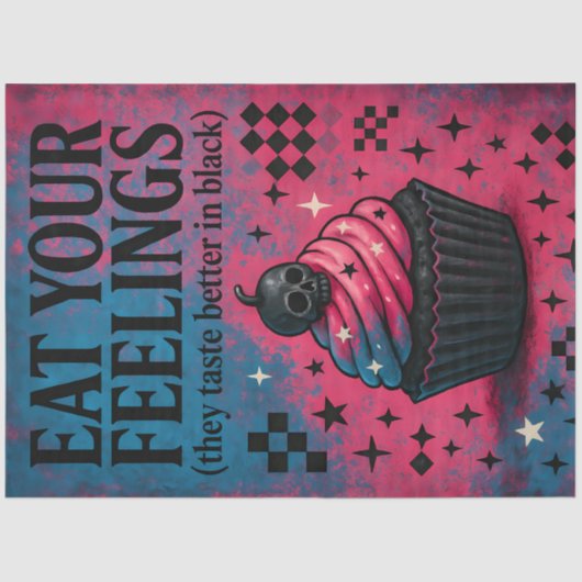 Eat Your Feelings – Alt Cupcake Decoupage - 1 Seidenpapier (Vorderseite)