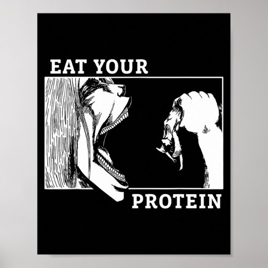 Eat Your Protein Man Vs Gym Fitness  Poster (Vorne)