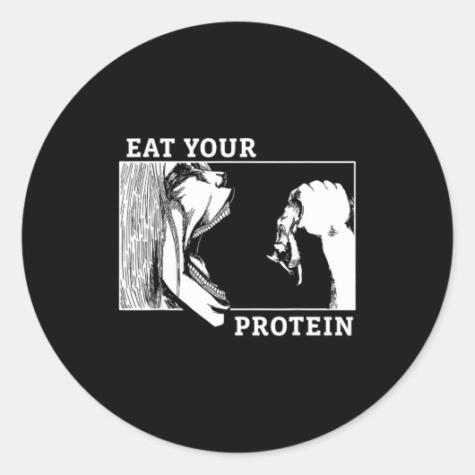 Eat Your Protein Man Vs Gym Fitness Runder Aufkleber (Vorderseite)