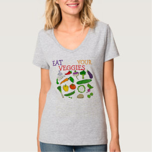 "Eat Your Veggies" Gesunder Lifestyle Grafik T-Shirt