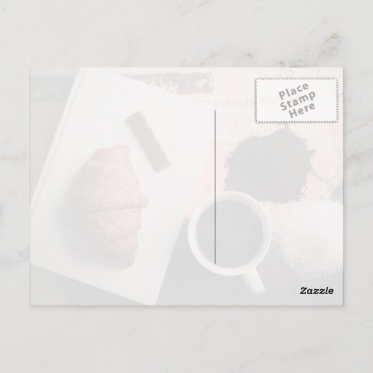 Eatables on a table postkarte (Rückseite)