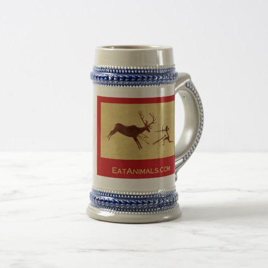 EatAnimals.com-Klassiker Stein Bierglas (VorderseiteRechts)