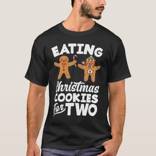Eating Christmas Cookies for Two Pregnancy Announc T-Shirt (Vorderseite)
