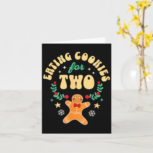 Eating Christmas Cookies For Two - Pregnancy Revea Karte (Gelbe Blume)
