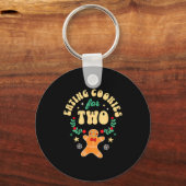 Eating Christmas Cookies For Two - Pregnancy Revea Schlüsselanhänger (Vorderseite)