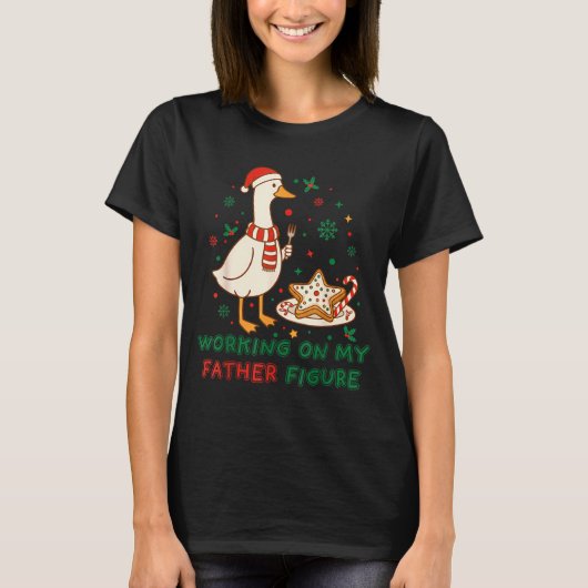 Eating Cookies For Two Working On My Dad-bod Santa T-Shirt (Vorderseite)
