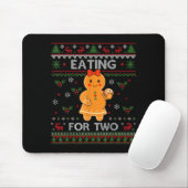 Eating For Two Pregnancy Announcement Ugly Sweater Mousepad (Mit Mouse)