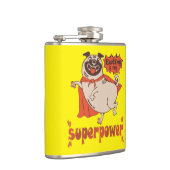 Eating is my superpower red cloak pug comic style flachmann (Rechts)