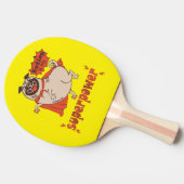 Eating is my superpower red cloak pug comic style tischtennis schläger (Seitenansicht)