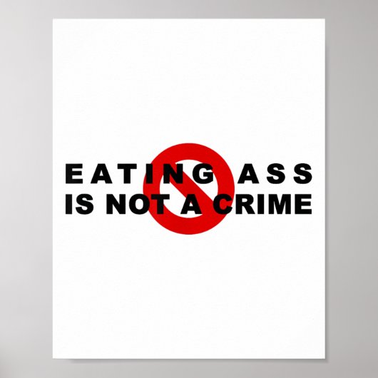 Eating Is Not A Crime Funny Quote Motivational Sar Poster (Vorne)
