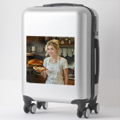 Eating Pizza Photo Personalize Customize Aufkleber (Koffer)