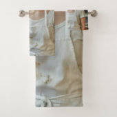 Eating Pizza Photo Personalize Customize Badhandtuch Set (Insitu)