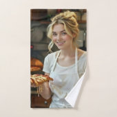 Eating Pizza Photo Personalize Customize Badhandtuch Set (Handtuch)
