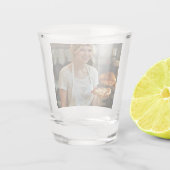 Eating Pizza Photo Personalize Customize Schnapsglas (Rückseite)