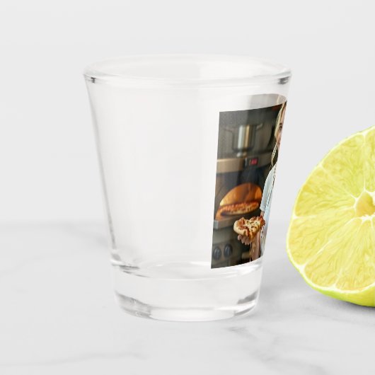 Eating Pizza Photo Personalize Customize Schnapsglas (Links)