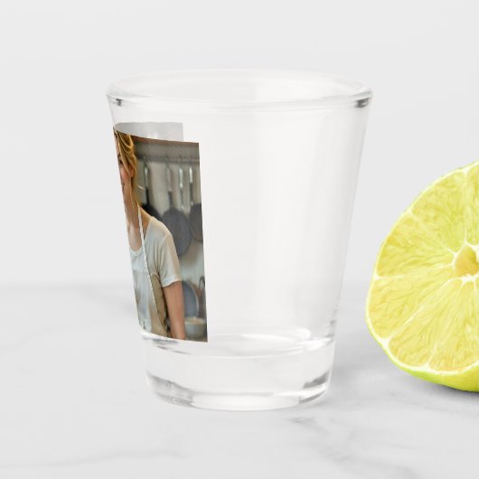 Eating Pizza Photo Personalize Customize Schnapsglas (Rechts)