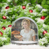 Eating Pizza Photo Personalize Customize Schneekugeln (Weihnachten)