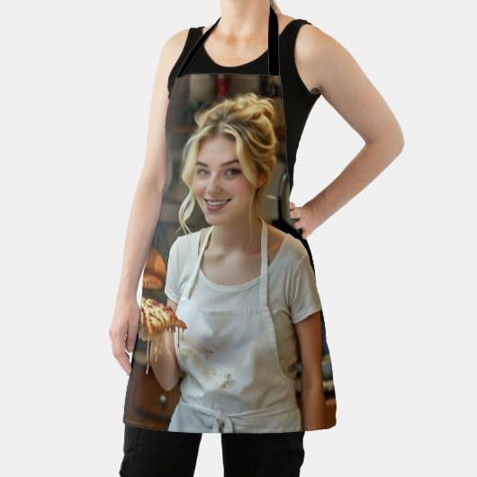 Eating Pizza Photo Personalize Customize Schürze (InSitu)