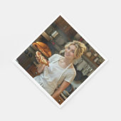 Eating Pizza Photo Personalize Customize Serviette (Ecke)