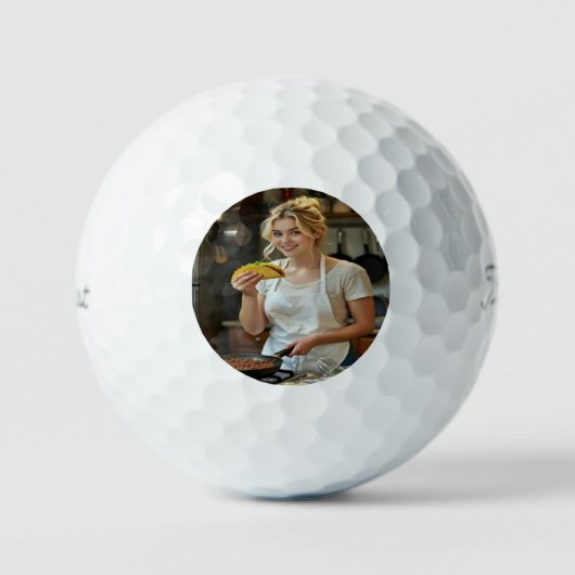 Eating Tacos Photo Personalize Customize Golfball (Vorderseite)