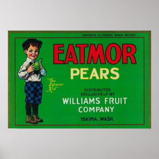 Eatmor Birnenkorb LabelYakima, WA Poster (Vorne)