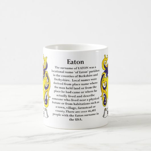 Eaton Familien-Wappen Tasse (Mittel)