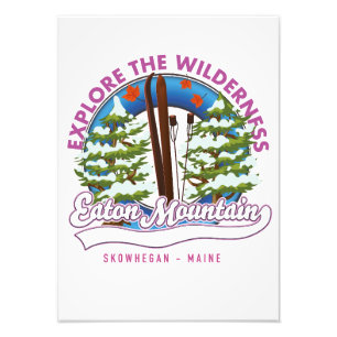 Eaton Mountain Skowhegan, Maine Logo Fotodruck