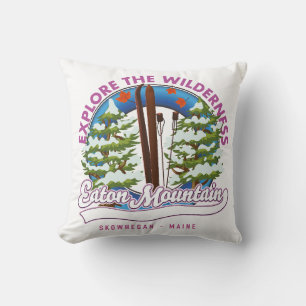 Eaton Mountain Skowhegan, Maine Logo Kissen
