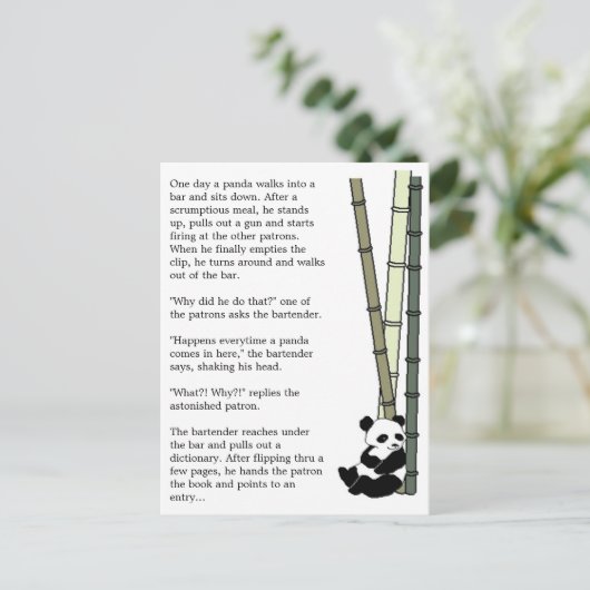 "Eats Shoots and Blätter" Postkarte (Stehend Vorderseite)