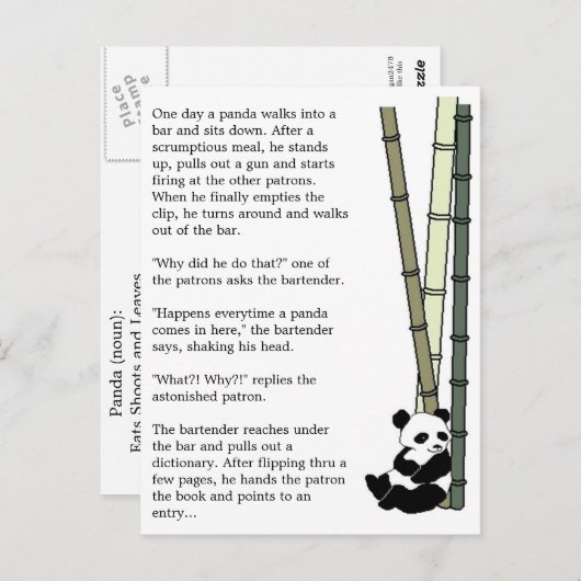 "Eats Shoots and Blätter" Postkarte (Vorne/Hinten)