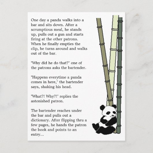 "Eats Shoots and Blätter" Postkarte (Vorderseite)