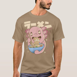 EATSALOTL RAMEN Japanischer Axolotl Eating Noodles T-Shirt