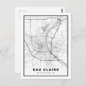 Eau Claire Map Postkarte (Vorne/Hinten)
