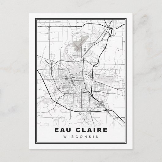 Eau Claire Map Postkarte (Vorderseite)