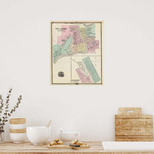 Eau Claire und Medford Poster (Küche)