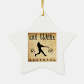 Eau-Claire Wisconsin Baseball 1886 Keramik Ornament (Hinten)