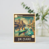 Eau Claire, Wisconsin | VINTAG Postkarte (Stehend Vorderseite)