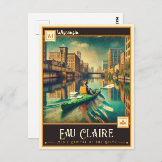 Eau Claire, Wisconsin | VINTAG Postkarte (Vorne/Hinten)