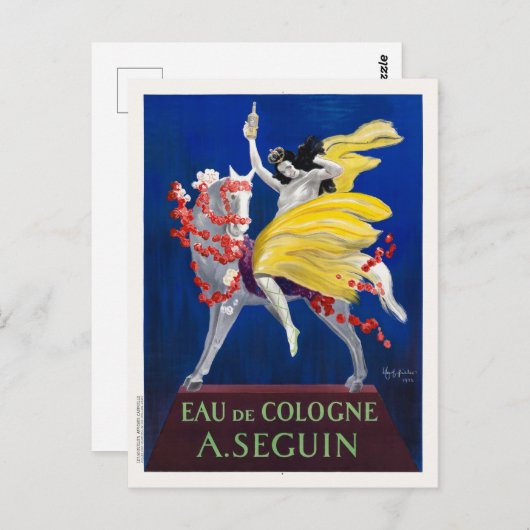 Eau de Cologne A'Seguin Art Deco Postkarte (Vorne/Hinten)