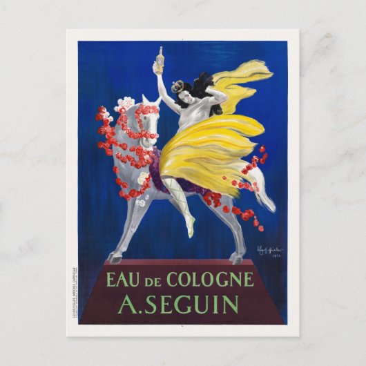 Eau de Cologne A'Seguin Art Deco Postkarte (Vorderseite)