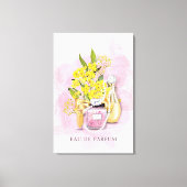 Eau De Parfum und Blume Leinwanddruck (Vorderseite)
