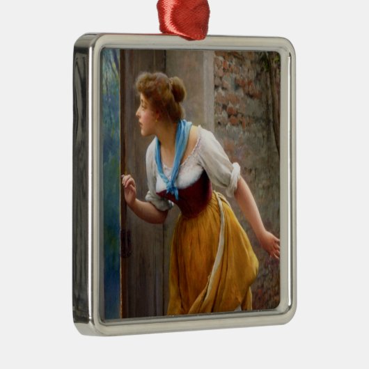 Eavesdropping (von Eugene de Blaas) Ornament Aus Metall (Rechts)