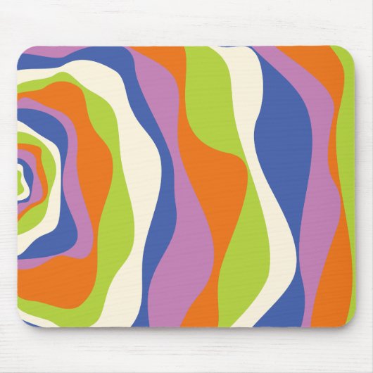 EBB & Flow 4 Blau, Orange, Lila, Grün & Creme Mousepad (Vorne)